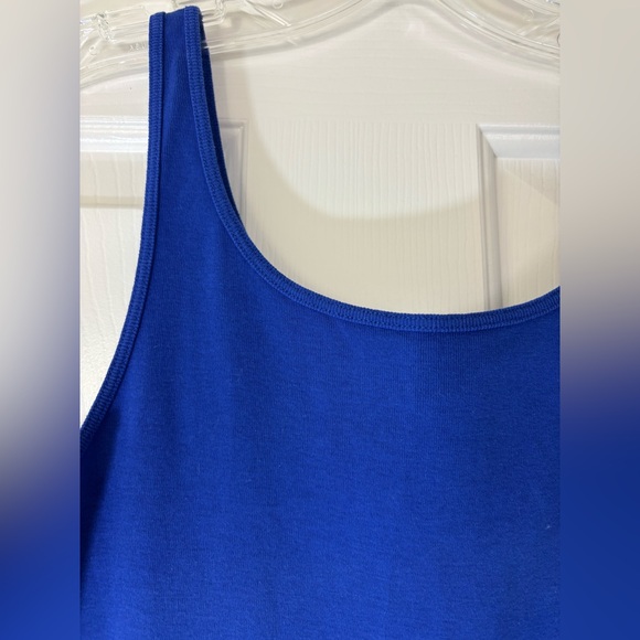 NEW EILEEN FISHER Tank Top M Organic Cotton Jersey Scoop Neck Cami Blue - Picture 6 of 6